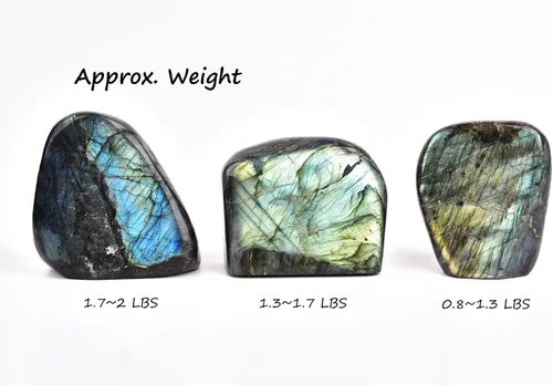 Vista 3 de AMOYSTONE Piedra decorativa única labradorita pulida losa cristal aura curación reiki decoración del hogar pequeña 0.8-1.3 libras