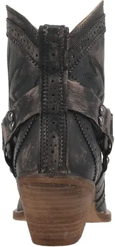 Vista 5 de Dingo Womens Gummy Bear Snip Toe Casual Boots Ankle Mid Heel 2-3" - Black