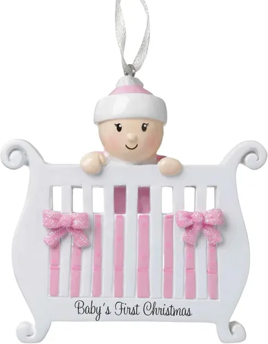 Vista 2 de Adorno de la primera Navidad del bebé 2025 – Recuerdo personalizado de las fiestas – Adorno personalizado de mi primera Navidad para bebé y nieto