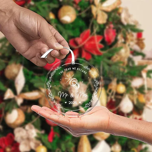 Vista 6 de Adorno de Navidad 2025, regalos de boda, adorno de boda de matrimonio de señor y señora 2025 – Regalo para nuevas parejas, novia, novio, despedida