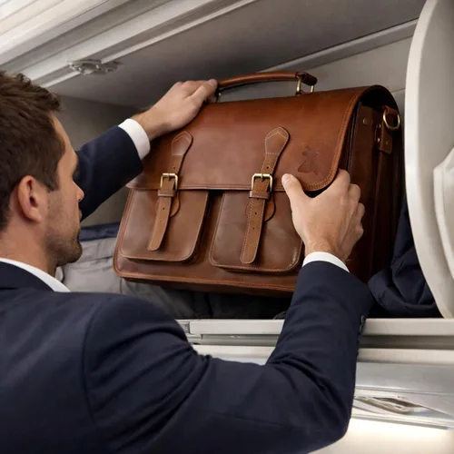 Vista 3 de Leather Messenger Bag For Men, Vintage Handmade Laptop Briefcase and Shoulder Bag for Men