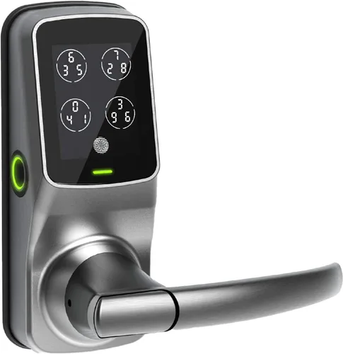 Vista 10 de Lockly Secure Plus, cerradura de puerta inteligente Bluetooth, cerradura de puerta de entrada sin llave con asa, teclado PIN Genie®, sensor