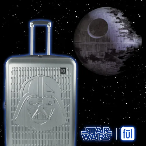 Vista 7 de FUL Star Wars Darth Vader - Maleta rígida con ruedas en relieve, plateado, Ful Star Wars Darth Vader - Maleta rígida con ruedas en relieve