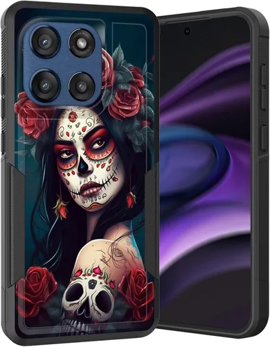 Vista 38 de para Moto G Play 4G 2024, funda de dos capas híbrida resistente y a prueba de golpes, PC duro + silicona suave protectora para Motorola Moto G Play