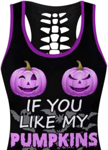 Vista 2 de WOSJKDJ Disfraces sexys de Halloween para mujer, talla grande, 2 piezas, trajes de festival para adultos, adolescentes, niñas, disfraz con estampado