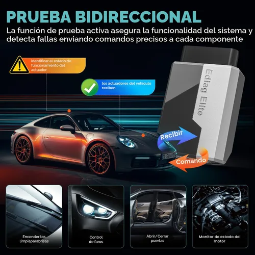 Vista 3 de KINGBOLEN Ediag Elite OBD2 Escáner Bluetooth, escáner de control bidireccional herramienta de diagnóstico para todos los sistemas para iOS