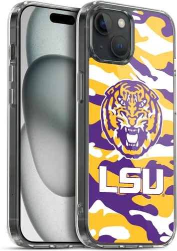 Vista 22 de Head Case Designs Funda de gel suave con licencia oficial de la Universidad Estatal de Louisiana LSU Camou compatible con Apple iPhone 7 Plus/iPhone