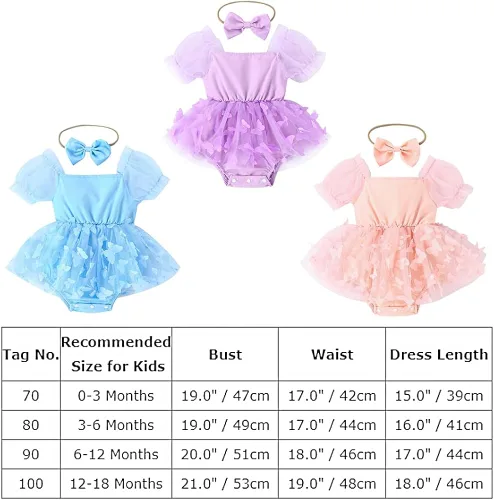 Vista 7 de IDOPIP Conjunto de 2 piezas para bebé recién nacido, con diadema, bordado de flores, tutú, princesa, fiesta de cumpleaños, conjunto de ropa