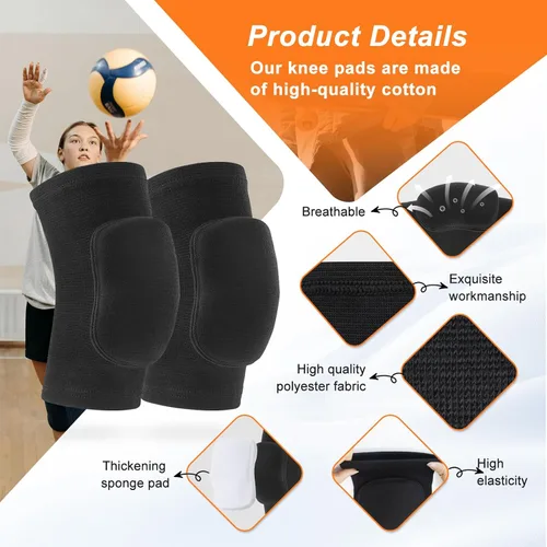 Vista 2 de HISFFOG Rodilleras de voleibol para bailarines, rodilleras suaves y transpirables para hombres, mujeres, niñas, niños, rodilleras protectoras