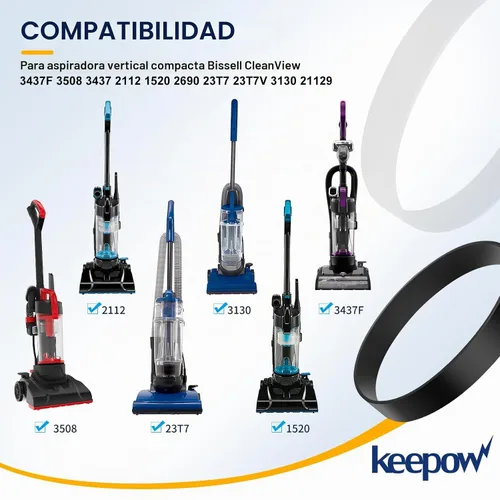 Vista 2 de KEEPOW 3437F - Correas de vacío de repuesto compatibles con Bissell CleanView