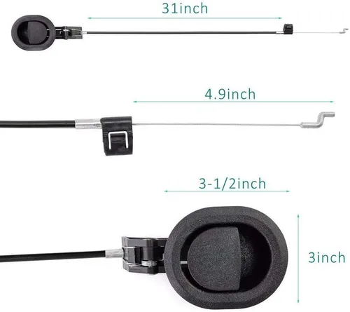 Vista 2 de ttmagic Reemplazo universal de mango reclinable de plástico con cable (longitud del cable expuesto 4.9 pulgadas, longitud total 31 pulgadas) y mango