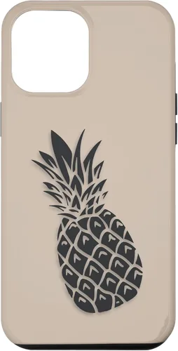 Vista 26 de Black Dark grey Pineapple on Tan beige for Pineapple lovers Case for iPhone 16