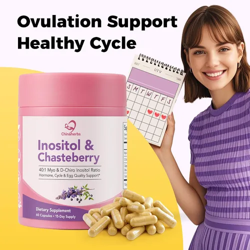 Vista 7 de Laicuherb Myo-Inositol & D-Chiro Inositol Supplement for Women，60 Caps