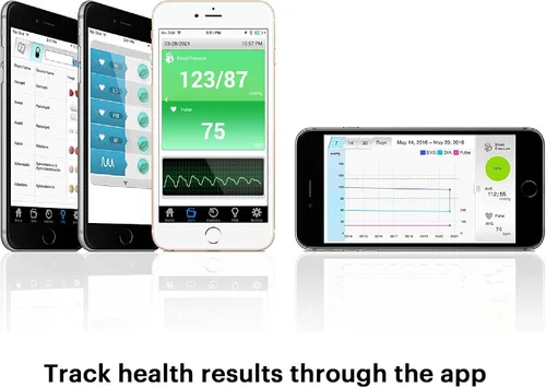 Vista 8 de MbH Monitor de presión arterial Bluetooth - Monitor inalámbrico de presión arterial para uso doméstico, detección IHB y AF, ultraligero y portátil