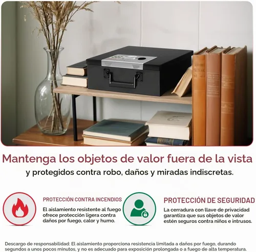 Vista 7 de Caja de seguridad de acero de Honeywell, modelo digital resistente al fuego, de 0.26 pies cúbicos, 6108