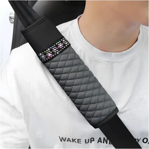 Vista 13 de zipelo 2 fundas para cinturón de seguridad de automóvil, almohadillas de cuero transpirable que protegen tu cuello, correas de arnés para una