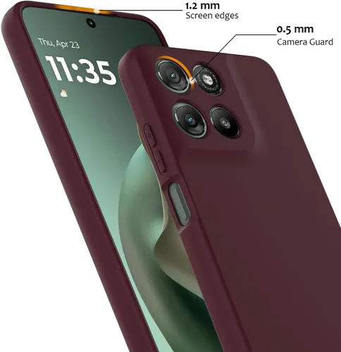 Vista 6 de Compatible with Motorola Moto G57 Power 5G Pure Color Simple Case,Support Magnetic Ring, Thin Slim Liquid Silicone Soft Rubber Gel TPU Full Camera