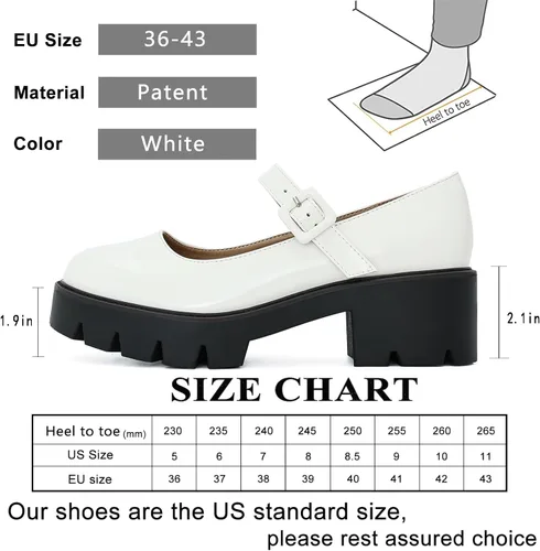 Vista 3 de Zapatos de vestir Oxford con puntera redonda y correa al tobillo para mujer, plataforma y tacón bajo