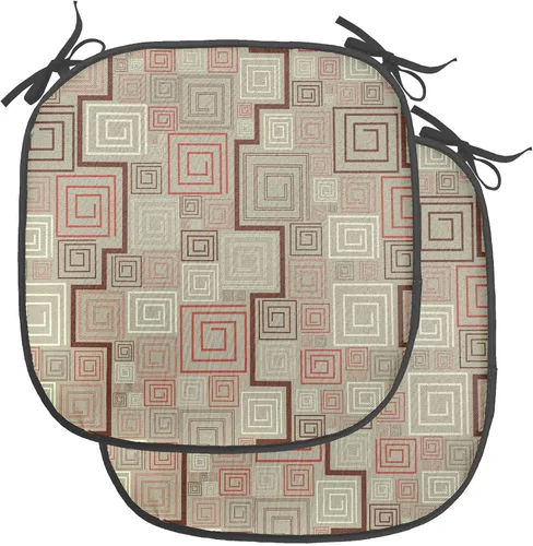 Vista 13 de Ambesonne Cojín de asiento para silla de flores, detalles florales con hojas y remolinos, estampado artístico romántico y vívido y vibrante