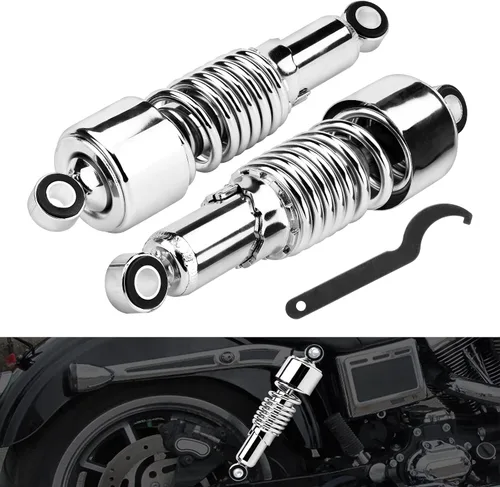 Vista 8 de Amortiguadores traseros para motocicleta de 10.5 pulgadas/10.512 in, kit de suspensión trasera negra, repuesto para Harley Sportster Iron XL 883