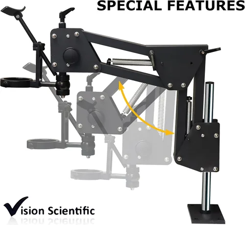 Vista 4 de Microscopio multidireccional con zoom binocular VS-11E Ocular de campo ancho 10x Rango de zoom de 0.7X—4.5X, rango de aumento 7X—45x Soporte