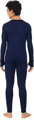 Vista 3 de Cuddl Duds Conjunto de 2 piezas de manga larga y pantalón para niño, capa base térmica, absorbe la humedad