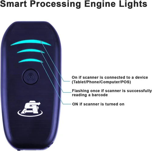 Vista 8 de ScanAvenger Escáner de código de barras Bluetooth portátil mini inalámbrico: escáneres manuales - Pistola de escaneo 1D inalámbrica y recargable