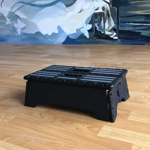 Vista 4 de Taburete plegable portátil de 5 pulgadas, seguro y estable, taburete plegable para automóvil, baño, dormitorio, taburetes para ancianos y adultos
