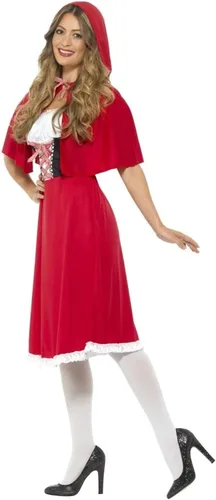 Vista 2 de Smiffys Disfraz corto de capucha roja para mujer, Rojo