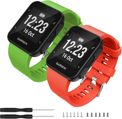 Vista 32 de GVFM banda compatible con Garmin Forerunner 35, silicona suave correa de repuesto para reloj inteligente Garmin Forerunner 35, se ajusta a muñeca