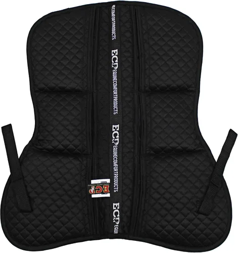 Vista 2 de ECP All Purpose Diamond Quilted Poly Cotton Inglés Media almohadilla de sillín con bolsillos terapéuticos de soporte de corrección contorneada, 18
