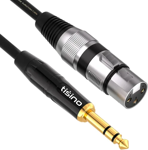 Vista 8 de Tisino Cable de micrófono de XLR hembra a TRS de 1/4'', conector estéreo de 6.35mm a XLR hembra de 3 pines cable de interconexión balanceado - 3.3FT
