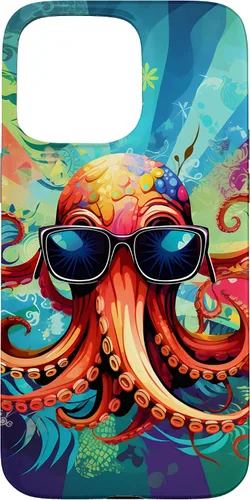 Vista 30 de iPhone 11 Pro That's One Cool Pultopus Pulpo colorido con funda para gafas de sol