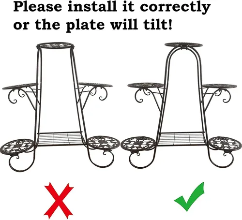 Vista 2 de CarolynDesign Soporte de metal de 6 niveles para plantas para interiores y exteriores, estante para múltiples macetas para sala de estar, patio