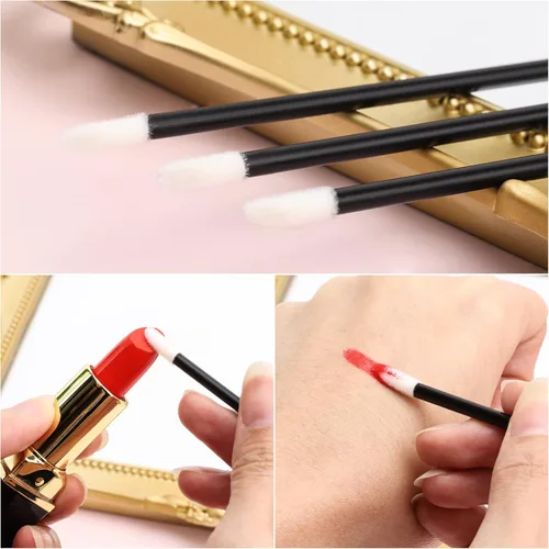 Vista 4 de 700 varitas de labios desechables – Cepillos de labios, lápiz labial y aplicadores de brillo – Herramienta de belleza sin pelusa