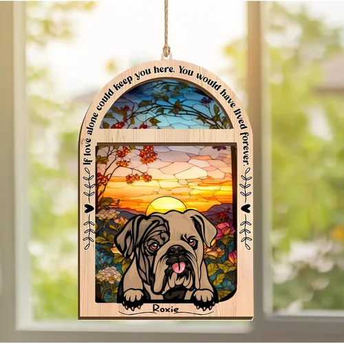 Vista 337 de LOVELYPOD Adorno de Navidad personalizado de sabueso afgano, atrapasoles con nombre, regalos de pérdida de mascotas, regalos para amantes