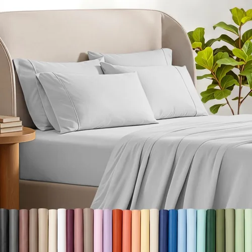 Vista 28 de Bare Home Hotel Luxury - Juego de sábanas Queen extra suave, 6 piezas, bolsillos profundos, ajuste fácil, refrescantes y transpirables, resistentes