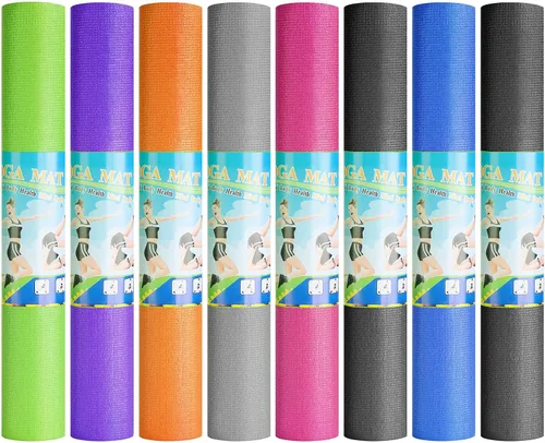 Vista 20 de Alfombrilla de yoga de 0.118 pulgadas de grosor a granel, antideslizante para ejercicio, entrenamiento, fitness, para mujeres y hombres, gimnasio