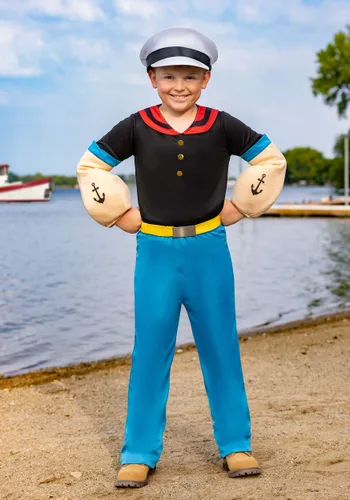 Vista 2 de Disfraz Deluxe de Popeye para Niños Multicolor