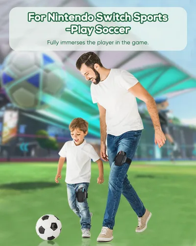 Vista 6 de Paquete de 2 correas de pierna para Nintendo Switch/Switch 2 – Sports Play Soccer/Switch Ring Fit Adventure, para Joy Cons Switch Controller