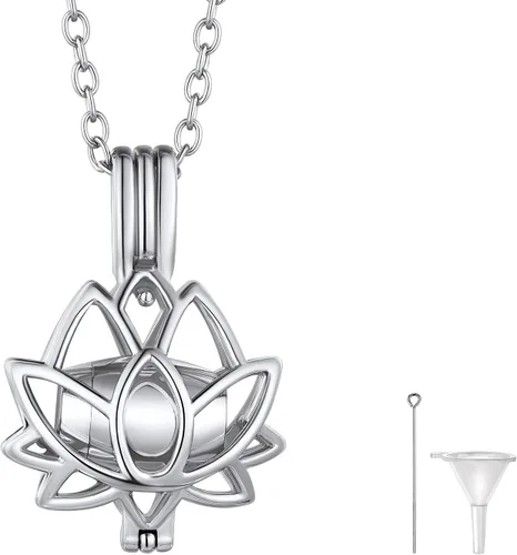 Vista 201 de FindChic Collares personalizados con urna para cenizas, barra vertical, gato, luna, reloj de arena, garra de perro, acero inoxidable, chapado en oro