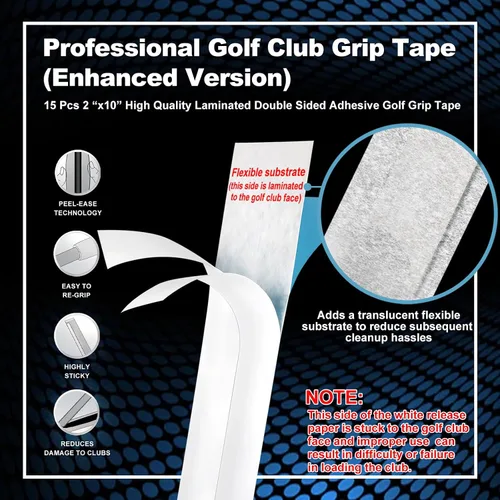 Vista 2 de Empuñaduras de golf híbridas premium (paquete de 13) – Empuñaduras de goma de alta tracción con retroalimentación mejorada Incluye 13 empuñaduras
