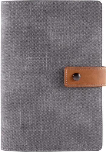 Vista 10 de CAGIE Carpeta A5 con 6 anillas rellenable, cuaderno de cuero encuadernado en espiral para planificador de negocios, organizador personal, cuadernos