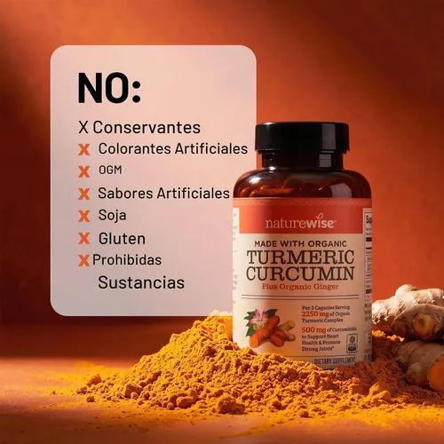 Vista 8 de NatureWise - Suplemento de curcumina de cúrcuma de 2250 mg con BioPerine, 90 cápsulas