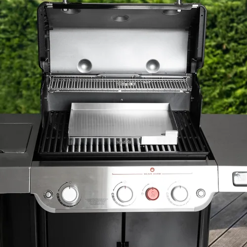 Vista 2 de Stanbroil Plancha Universal de Acero Inoxidable con Refuerzo Cruzado de Calor Uniforme para Parrillas BBQ de Carbón/Gas, Camping, Tailgating