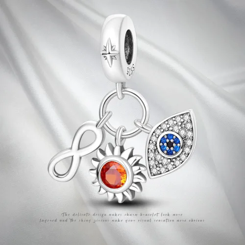 Vista 5 de Pandach Cuentas y Dijes de plata de ley 925 para pulseras y collares, colgantes de mariposa y auriculares, dijes de trébol, joyería de regalo