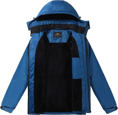 Vista 3 de WHATWEARS Men's Winter Coats Waterproof Ski Jacket for Men Snow Coat Windproof Mountain Jackets with Hooded