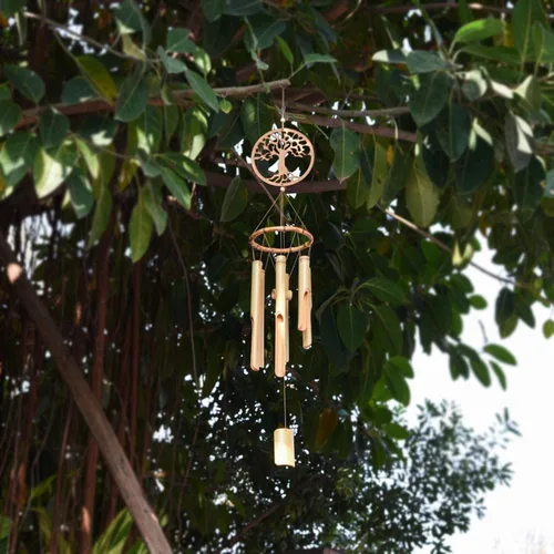 Vista 5 de Campanillas de viento de bambú, árbol de la vida, kit de campanillas