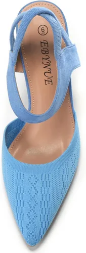 Vista 7 de EBYNUE Zapatos de tacón alto sexy para mujer, zapatos de vestir cómodos y puntiagudos de 4 pulgadas con punta cerrada, estilete de aguja para fiesta