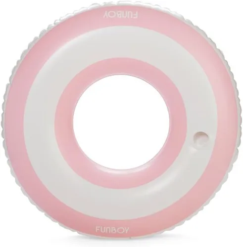 Vista 9 de FUNBOY Flotador inflable gigante de rayas azul claro con portavasos de 48 pulgadas Flotador grande para piscina para adultos Tubo